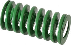 Dayton Lamina - 1" Hole Diam, 1/2" Rod Diam, 2" Free Length, Green Die Spring - 26.5 Lb Max Deflection, 0.8" Max Deflection, Light Duty, Chromium Vanadium Steel - Exact Tooling