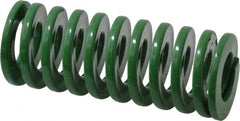 Dayton Lamina - 1" Hole Diam, 1/2" Rod Diam, 2-1/2" Free Length, Green Die Spring - 20.4 Lb Max Deflection, 1.01" Max Deflection, Light Duty, Chromium Vanadium Steel - Exact Tooling