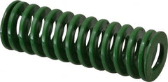 Dayton Lamina - 1" Hole Diam, 1/2" Rod Diam, 3" Free Length, Green Die Spring - 16.8 Lb Max Deflection, 1.2" Max Deflection, Light Duty, Chromium Vanadium Steel - Exact Tooling