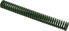 Dayton Lamina - 1" Hole Diam, 1/2" Rod Diam, 8" Free Length, Green Die Spring - 6 Lb Max Deflection, 3.2" Max Deflection, Light Duty, Chromium Vanadium Steel - Exact Tooling