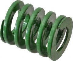 Dayton Lamina - 1-1/4" Hole Diam, 5/8" Rod Diam, 1-1/2" Free Length, Green Die Spring - 57.9 Lb Max Deflection, 0.6" Max Deflection, Light Duty, Chromium Vanadium Steel - Exact Tooling