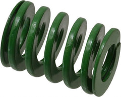 Dayton Lamina - 1-1/4" Hole Diam, 5/8" Rod Diam, 1-3/4" Free Length, Green Die Spring - 47.5 Lb Max Deflection, 0.69" Max Deflection, Light Duty, Chromium Vanadium Steel - Exact Tooling