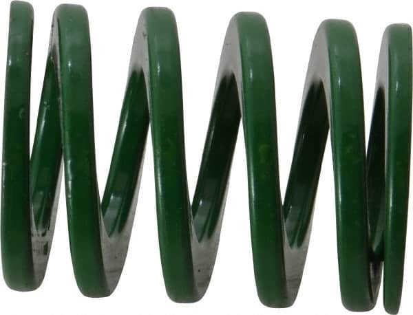 Dayton Lamina - 1-1/2" Hole Diam, 3/4" Rod Diam, 2" Free Length, Green Die Spring - 60.3 Lb Max Deflection, 0.8" Max Deflection, Light Duty, Chromium Vanadium Steel - Exact Tooling
