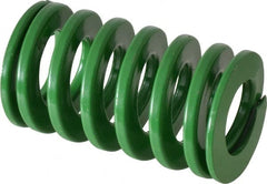 Dayton Lamina - 1-1/2" Hole Diam, 3/4" Rod Diam, 2-1/2" Free Length, Green Die Spring - 45.8 Lb Max Deflection, 1.01" Max Deflection, Light Duty, Chromium Vanadium Steel - Exact Tooling
