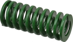 Dayton Lamina - 1-1/2" Hole Diam, 3/4" Rod Diam, 3-1/2" Free Length, Green Die Spring - 31.8 Lb Max Deflection, 1.4" Max Deflection, Light Duty, Chromium Vanadium Steel - Exact Tooling