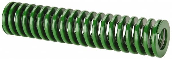 Dayton Lamina - 1-1/2" Hole Diam, 3/4" Rod Diam, 7" Free Length, Green Die Spring - 15 Lb Max Deflection, 2.8" Max Deflection, Light Duty, Chromium Vanadium Steel - Exact Tooling