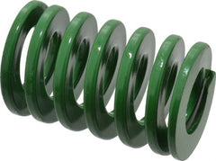 Dayton Lamina - 2" Hole Diam, 1" Rod Diam, 3" Free Length, Green Die Spring - 72 Lb Max Deflection, 1.2" Max Deflection, Light Duty, Chromium Vanadium Steel - Exact Tooling