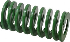Dayton Lamina - 2" Hole Diam, 1" Rod Diam, 4" Free Length, Green Die Spring - 51.2 Lb Max Deflection, 1.61" Max Deflection, Light Duty, Chromium Vanadium Steel - Exact Tooling