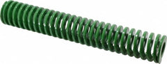 Dayton Lamina - 2" Hole Diam, 1" Rod Diam, 12" Free Length, Green Die Spring - 15.5 Lb Max Deflection, 4.8" Max Deflection, Light Duty, Chromium Vanadium Steel - Exact Tooling