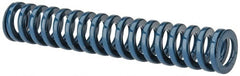 Dayton Lamina - 5/8" Hole Diam, 11/32" Rod Diam, 3-1/2" Free Length, Blue Die Spring - 8.7 Lb Max Deflection, 1.31" Max Deflection, Medium Duty, Chromium Vanadium Steel - Exact Tooling
