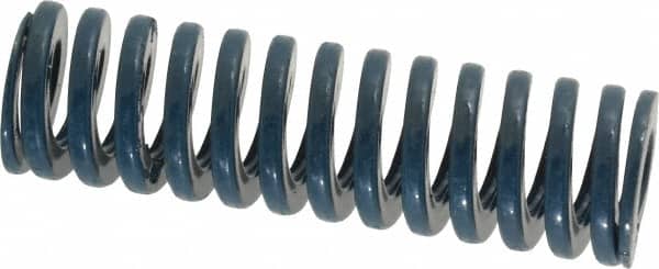 Dayton Lamina - 3/4" Hole Diam, 3/8" Rod Diam, 2-1/2" Free Length, Blue Die Spring - 17.3 Lb Max Deflection, 0.94" Max Deflection, Medium Duty, Chromium Vanadium Steel - Exact Tooling