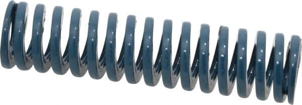 Dayton Lamina - 3/4" Hole Diam, 3/8" Rod Diam, 3" Free Length, Blue Die Spring - 14.1 Lb Max Deflection, 1.12" Max Deflection, Medium Duty, Chromium Vanadium Steel - Exact Tooling