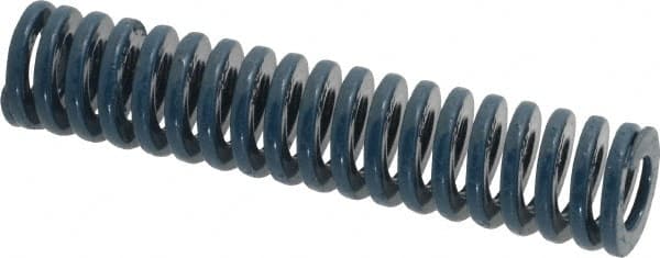Dayton Lamina - 3/4" Hole Diam, 3/8" Rod Diam, 3-1/2" Free Length, Blue Die Spring - 12.2 Lb Max Deflection, 1.31" Max Deflection, Medium Duty, Chromium Vanadium Steel - Exact Tooling