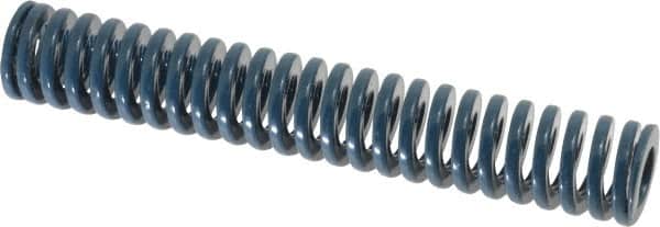 Dayton Lamina - 3/4" Hole Diam, 3/8" Rod Diam, 4-1/2" Free Length, Blue Die Spring - 9.3 Lb Max Deflection, 1.7" Max Deflection, Medium Duty, Chromium Vanadium Steel - Exact Tooling