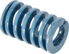 Dayton Lamina - 1" Hole Diam, 1/2" Rod Diam, 1-1/2" Free Length, Blue Die Spring - 56.3 Lb Max Deflection, 0.56" Max Deflection, Medium Duty, Chromium Vanadium Steel - Exact Tooling