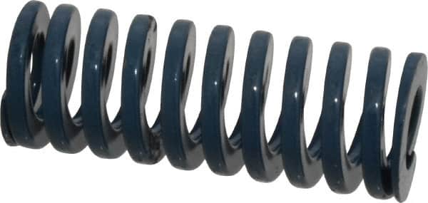 Dayton Lamina - 1" Hole Diam, 1/2" Rod Diam, 2-1/2" Free Length, Blue Die Spring - 31.4 Lb Max Deflection, 0.94" Max Deflection, Medium Duty, Chromium Vanadium Steel - Exact Tooling