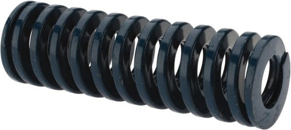 Dayton Lamina - 1" Hole Diam, 1/2" Rod Diam, 3" Free Length, Blue Die Spring - 25.8 Lb Max Deflection, 1.12" Max Deflection, Medium Duty, Chromium Vanadium Steel - Exact Tooling