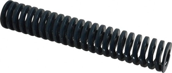Dayton Lamina - 1" Hole Diam, 1/2" Rod Diam, 5-1/2" Free Length, Blue Die Spring - 13.5 Lb Max Deflection, 2.05" Max Deflection, Medium Duty, Chromium Vanadium Steel - Exact Tooling