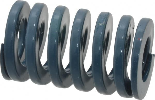 Dayton Lamina - 1-1/4" Hole Diam, 5/8" Rod Diam, 2" Free Length, Blue Die Spring - 66.3 Lb Max Deflection, 0.75" Max Deflection, Medium Duty, Chromium Vanadium Steel - Exact Tooling