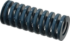 Dayton Lamina - 1-1/4" Hole Diam, 5/8" Rod Diam, 3" Free Length, Blue Die Spring - 40.5 Lb Max Deflection, 1.12" Max Deflection, Medium Duty, Chromium Vanadium Steel - Exact Tooling