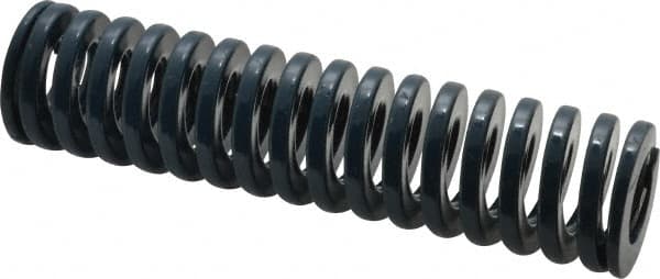 Dayton Lamina - 1-1/4" Hole Diam, 5/8" Rod Diam, 5" Free Length, Blue Die Spring - 23.7 Lb Max Deflection, 1.88" Max Deflection, Medium Duty, Chromium Vanadium Steel - Exact Tooling