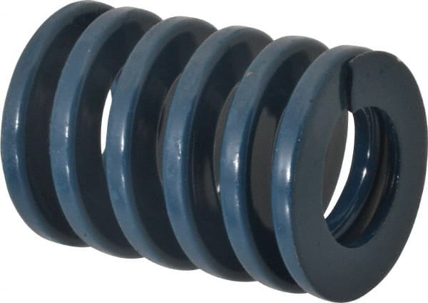 Dayton Lamina - 1-1/2" Hole Diam, 3/4" Rod Diam, 2" Free Length, Blue Die Spring - 97.4 Lb Max Deflection, 0.75" Max Deflection, Medium Duty, Chromium Vanadium Steel - Exact Tooling