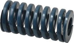 Dayton Lamina - 1-1/2" Hole Diam, 3/4" Rod Diam, 3" Free Length, Blue Die Spring - 60.1 Lb Max Deflection, 1.12" Max Deflection, Medium Duty, Chromium Vanadium Steel - Exact Tooling