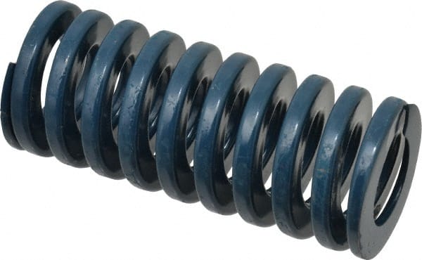 Dayton Lamina - 1-1/2" Hole Diam, 3/4" Rod Diam, 3-1/2" Free Length, Blue Die Spring - 50.1 Lb Max Deflection, 1.31" Max Deflection, Medium Duty, Chromium Vanadium Steel - Exact Tooling