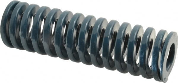 Dayton Lamina - 1-1/2" Hole Diam, 3/4" Rod Diam, 5" Free Length, Blue Die Spring - 34 Lb Max Deflection, 1.88" Max Deflection, Medium Duty, Chromium Vanadium Steel - Exact Tooling