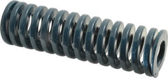 Dayton Lamina - 1-1/2" Hole Diam, 3/4" Rod Diam, 5" Free Length, Blue Die Spring - 34 Lb Max Deflection, 1.88" Max Deflection, Medium Duty, Chromium Vanadium Steel - Exact Tooling