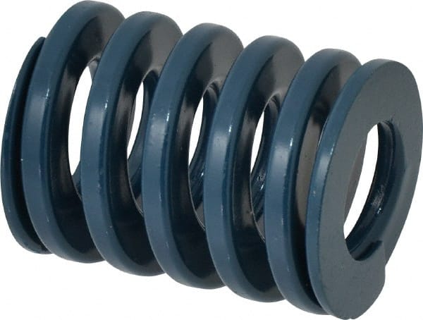 Dayton Lamina - 2" Hole Diam, 1" Rod Diam, 2-1/2" Free Length, Blue Die Spring - 121 Lb Max Deflection, 0.94" Max Deflection, Medium Duty, Chromium Vanadium Steel - Exact Tooling