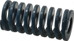 Dayton Lamina - 2" Hole Diam, 1" Rod Diam, 4" Free Length, Blue Die Spring - 69.6 Lb Max Deflection, 1.51" Max Deflection, Medium Duty, Chromium Vanadium Steel - Exact Tooling