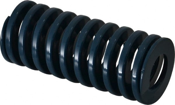 Dayton Lamina - 2" Hole Diam, 1" Rod Diam, 4-1/2" Free Length, Blue Die Spring - 61.2 Lb Max Deflection, 1.7" Max Deflection, Medium Duty, Chromium Vanadium Steel - Exact Tooling