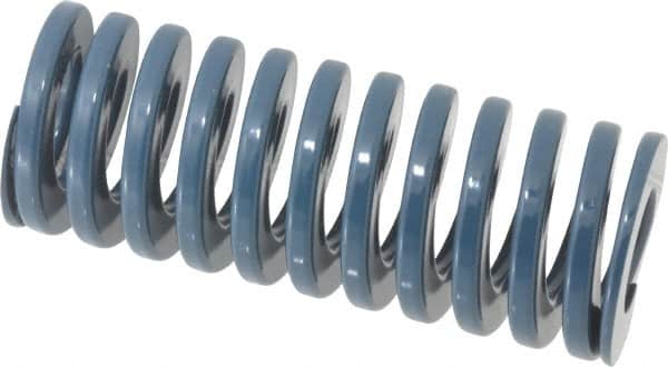 Dayton Lamina - 2" Hole Diam, 1" Rod Diam, 5" Free Length, Blue Die Spring - 54 Lb Max Deflection, 1.88" Max Deflection, Medium Duty, Chromium Vanadium Steel - Exact Tooling