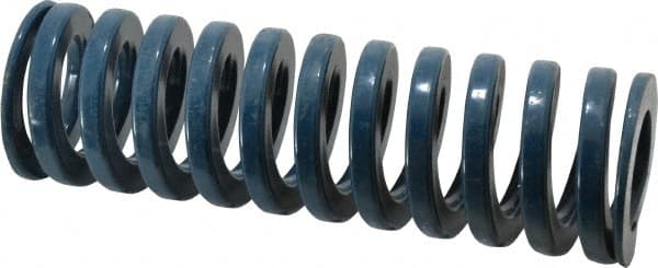 Dayton Lamina - 2-1/2" Hole Diam, 1-1/2" Rod Diam, 8" Free Length, Blue Die Spring - 55 Lb Max Deflection, 3" Max Deflection, Medium Duty, Chromium Vanadium Steel - Exact Tooling