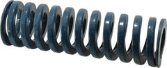 Dayton Lamina - 2-1/2" Hole Diam, 1-1/2" Rod Diam, 8" Free Length, Blue Die Spring - 55 Lb Max Deflection, 3" Max Deflection, Medium Duty, Chromium Vanadium Steel - Exact Tooling