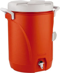Rubbermaid - 5 Gal Beverage Cooler - Plastic, Orange/White - Exact Tooling