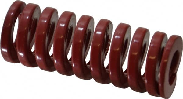 Dayton Lamina - 1" Hole Diam, 1/2" Rod Diam, 2-1/2" Free Length, Red Die Spring - 69.1 Lb Max Deflection, 0.76" Max Deflection, Heavy Duty, Chromium Vanadium Steel - Exact Tooling