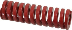 Dayton Lamina - 1-1/4" Hole Diam, 5/8" Rod Diam, 4" Free Length, Red Die Spring - 69.1 Lb Max Deflection, 1.2" Max Deflection, Heavy Duty, Chromium Vanadium Steel - Exact Tooling