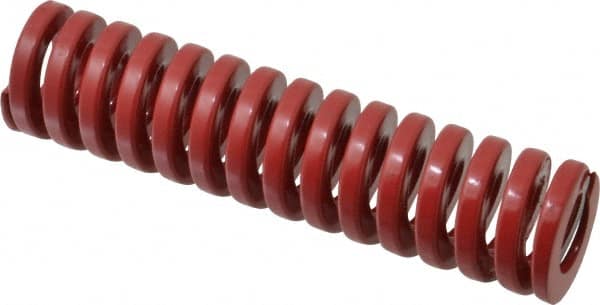 Dayton Lamina - 1-1/4" Hole Diam, 5/8" Rod Diam, 5" Free Length, Red Die Spring - 54.7 Lb Max Deflection, 1.5" Max Deflection, Heavy Duty, Chromium Vanadium Steel - Exact Tooling