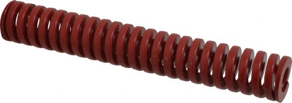 Dayton Lamina - 1-1/4" Hole Diam, 5/8" Rod Diam, 8" Free Length, Red Die Spring - 33 Lb Max Deflection, 2.4" Max Deflection, Heavy Duty, Chromium Vanadium Steel - Exact Tooling