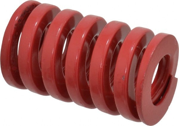 Dayton Lamina - 1-1/2" Hole Diam, 3/4" Rod Diam, 2-1/2" Free Length, Red Die Spring - 153 Lb Max Deflection, 0.76" Max Deflection, Heavy Duty, Chromium Vanadium Steel - Exact Tooling