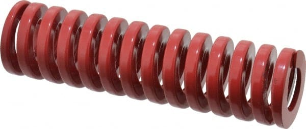 Dayton Lamina - 1-1/2" Hole Diam, 3/4" Rod Diam, 5-1/2" Free Length, Red Die Spring - 64.3 Lb Max Deflection, 1.65" Max Deflection, Heavy Duty, Chromium Vanadium Steel - Exact Tooling