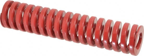 Dayton Lamina - 1-1/2" Hole Diam, 3/4" Rod Diam, 7" Free Length, Red Die Spring - 50.3 Lb Max Deflection, 2.1" Max Deflection, Heavy Duty, Chromium Vanadium Steel - Exact Tooling