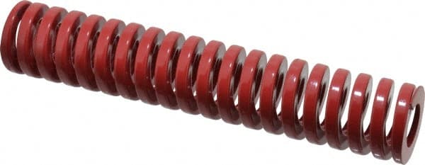 Dayton Lamina - 1-1/2" Hole Diam, 3/4" Rod Diam, 8" Free Length, Red Die Spring - 43.8 Lb Max Deflection, 2.4" Max Deflection, Heavy Duty, Chromium Vanadium Steel - Exact Tooling