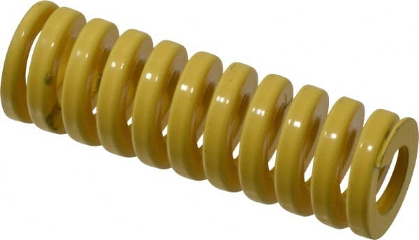 Dayton Lamina - 1" Hole Diam, 1/2" Rod Diam, 3" Free Length, Yellow Die Spring - 71.4 Lb Max Deflection, 0.75" Max Deflection, Extra Heavy Duty, Chromium Vanadium Steel - Exact Tooling