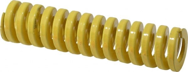 Dayton Lamina - 1" Hole Diam, 1/2" Rod Diam, 4" Free Length, Yellow Die Spring - 52 Lb Max Deflection, 1" Max Deflection, Extra Heavy Duty, Chromium Vanadium Steel - Exact Tooling