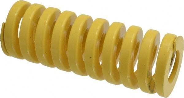Dayton Lamina - 2" Hole Diam, 1" Rod Diam, 5-1/2" Free Length, Yellow Die Spring - 161 Lb Max Deflection, 1.38" Max Deflection, Extra Heavy Duty, Chromium Vanadium Steel - Exact Tooling