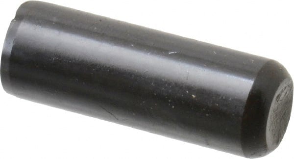 Holo-Krome - 5/16" Diam x 7/8" Pin Length Grade 8 Alloy Steel Standard Dowel Pin - Black Luster Finish, C 47-58 & C 60 (Surface) Hardness, 1 Beveled & 1 Rounded End - Exact Tooling