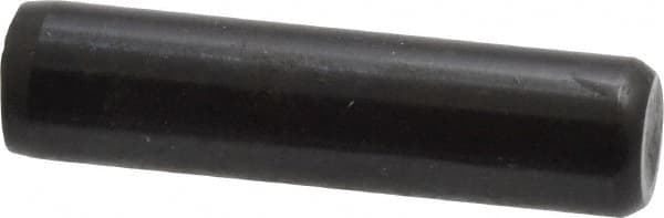 Holo-Krome - 3/8" Diam x 1-1/2" Pin Length Grade 8 Alloy Steel Standard Dowel Pin - Black Luster Finish, C 47-58 & C 60 (Surface) Hardness, 1 Beveled & 1 Rounded End - Exact Tooling